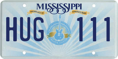 MS license plate HUG111