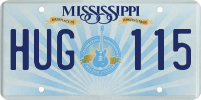 MS license plate HUG115