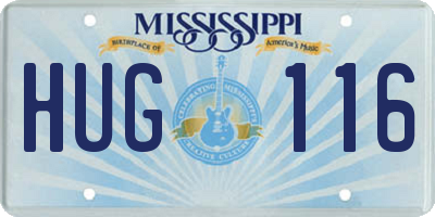 MS license plate HUG116
