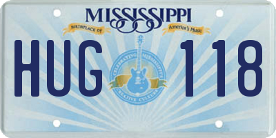 MS license plate HUG118