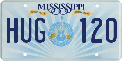 MS license plate HUG120