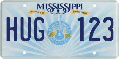 MS license plate HUG123