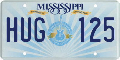 MS license plate HUG125