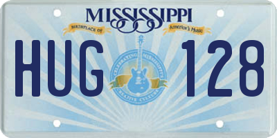 MS license plate HUG128