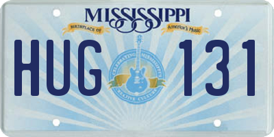 MS license plate HUG131
