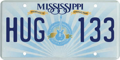 MS license plate HUG133