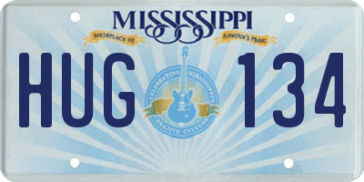 MS license plate HUG134