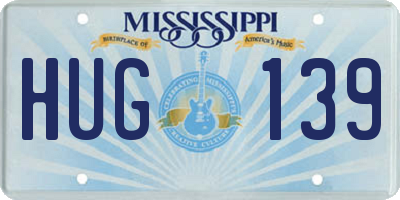 MS license plate HUG139