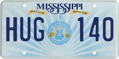 MS license plate HUG140