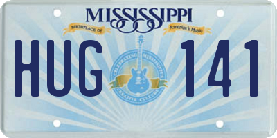 MS license plate HUG141