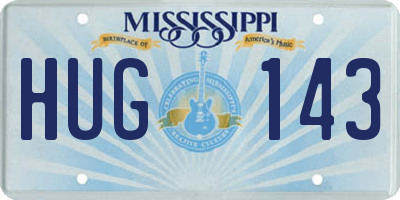 MS license plate HUG143