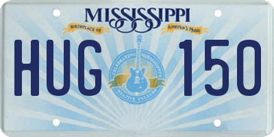 MS license plate HUG150