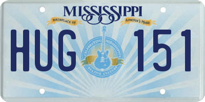 MS license plate HUG151