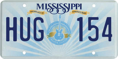 MS license plate HUG154