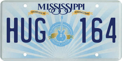 MS license plate HUG164