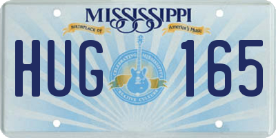 MS license plate HUG165