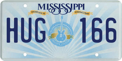 MS license plate HUG166