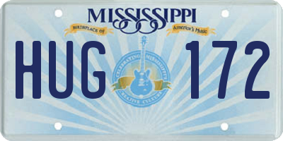 MS license plate HUG172