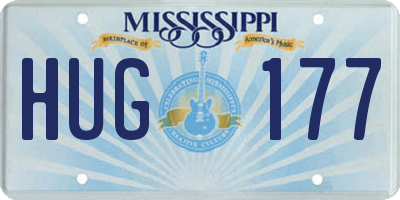 MS license plate HUG177