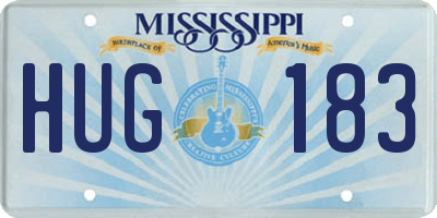 MS license plate HUG183