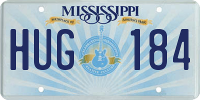 MS license plate HUG184
