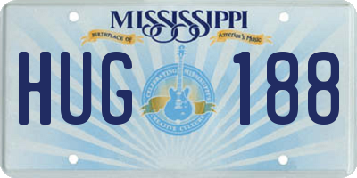 MS license plate HUG188