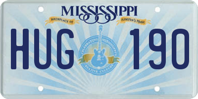 MS license plate HUG190