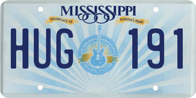 MS license plate HUG191