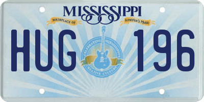 MS license plate HUG196