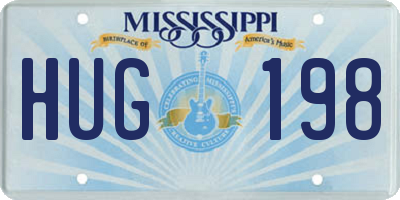 MS license plate HUG198