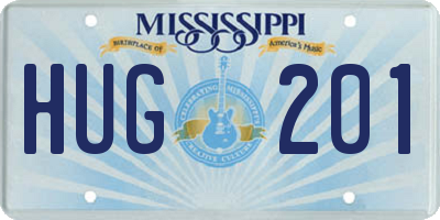 MS license plate HUG201