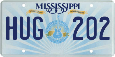 MS license plate HUG202