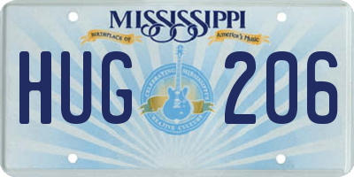 MS license plate HUG206