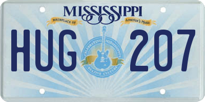 MS license plate HUG207