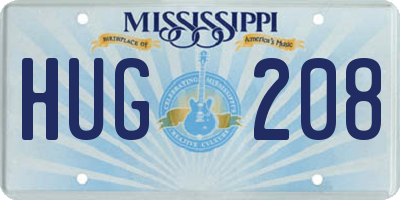 MS license plate HUG208
