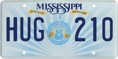 MS license plate HUG210