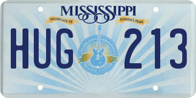 MS license plate HUG213
