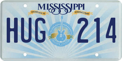 MS license plate HUG214