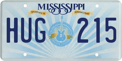 MS license plate HUG215