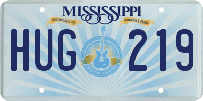MS license plate HUG219