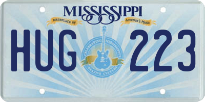 MS license plate HUG223