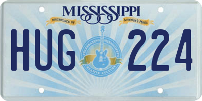 MS license plate HUG224