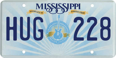 MS license plate HUG228