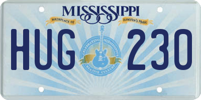 MS license plate HUG230