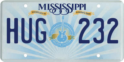 MS license plate HUG232