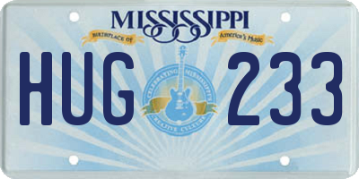 MS license plate HUG233
