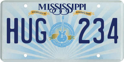 MS license plate HUG234
