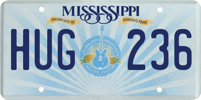 MS license plate HUG236