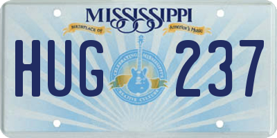 MS license plate HUG237