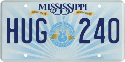 MS license plate HUG240